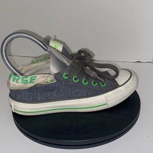 Women converse size 5 blue Jean and lime great condition